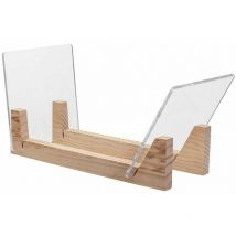 Support de rangement pour disques en vinyle – Empile jusqu'à 50 albums, disques vinyles de 7 ou 12 pouces – Organiseur en bois massif avec extrémités