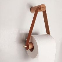 Porte-rouleau de papier toilette mural en bois - Porte-rouleau de papier toilette - Anneaux de serviette uniques pour salle de bain - Accessoires de
