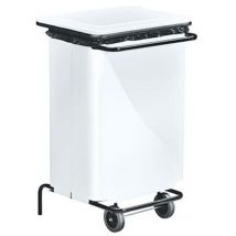Prodifa - Support de sacs poubelles mobile 110 litres à pédales blanc