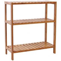 Acaza - Etagère de salle de bains - 3 étagères - 60x66x26 cm - bambou