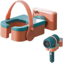 Support de sèche-cheveux, wall-mounted Support sèche-cheveux, Support rotatif à 180 degrés, Support pour Outils de Salle de Bain , avec sangle de