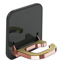 Support de sèche-cheveux pliable sans poinçon, support de fenêtre en forme de U, support de rangement mural pliable pour sèche-cheveux(noir)