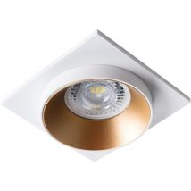 Support de spot encastrable perçage 68mm carré Blanc / or / blanc