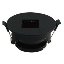 Support Spot Noir Rond Ø83mm GU10 Max 35W avec Réflecteur Carré : Inclinable