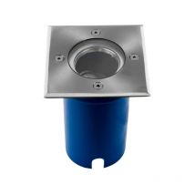 Miidex Lighting - Support de spot encastrable sol + douilles GU10 & GU5.3 - Inox 316 - IP67