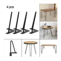 Haloyo - Support de table Set 4 pcs ,avec 3 Tiges Robustes,milieu siècle style moderne,noir