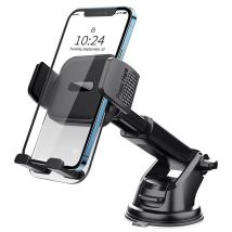 Support Téléphone Voiture, 2024 Amélioré [Ventouse Ultra Puissante] Porte Voiture Telephone Tableau de Bord, Rotation 360° & Opération à Une Main,