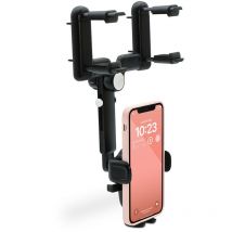 Support de téléphone télescopique pour rétroviseur central - noir
