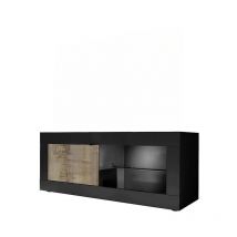 Homemania - calicosy - Petit meuble tv 1 porte sans éclairage Initial - L140 cm