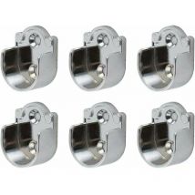 Support de Tige de Bride Support Tube Rond 6 Pièces Penderie Ovale Support de tringle à Vêtements de u Pour Tubes Ronds d'un Diamètre de 25 mm,