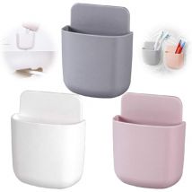 3 pièces support de télécommande support de télécommande mural support de télécommande (blanc + gris + rose), Fei Yu