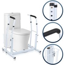 Vingo - Support de toilettes, support de toilettes avec panier de rangement, cadre de support de toilettes, aide de support