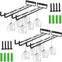 Support de Verre à Vin, 4 Pièces Porte-verres à Vin, Suspendu en Métal Accroche-verres(30cm)