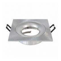Delitech - Collerette support d'encastrement GU10 / MR16 - curve - Carré - Aluminium brossé