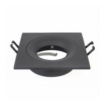 Collerette Support D'Encastrement Gu10 / Mr16 - Curve - Carré - Noir
