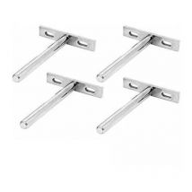 Support d'étagère flottant Invisible 4 pièces, support d'étagère mural fixe en forme de t caché pour support d'étagère en bois fixe, étagère en bois