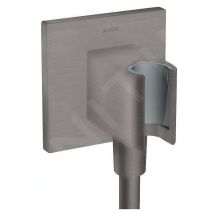 Hansgrohe - Axor Programme de douche - Coude de raccordement de douche avec support, chrome noir brossé 36734340