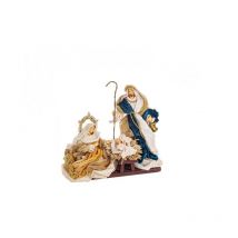 Magiedinatale - Support Sacra Famiglia Eden Bleu-Or 25X27H