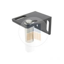 Support en Aluminium avec doigt de guidage. Blanc Ral 9016 - Hauteur de doigt de guidage (mm) : 40 - Type de support : Simple