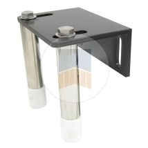 Support en Aluminium avec doigt de guidage. Blanc Ral 9016 - Type de support : Double - Hauteur de doigt de guidage (mm) : 80