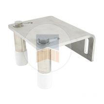Support en Inox avec doigt de guidage. Type de support : Double - Hauteur de doigt de guidage (mm) : 80