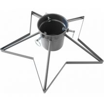 Spetebo - Support en métal pour sapin de Noël en forme d'étoile - 49cm - argenté