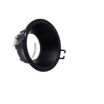 Support Encastrable Spot Rond Noir Mat pour Ampoule GU10 - silam