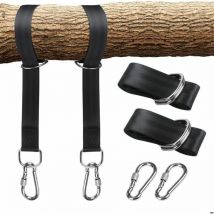 Tonchean - Support et fixation pour hamac,Kit de sangle de balançoire d'arbre avec deux mousquetons en acier inoxydable pour cintres de pneus,