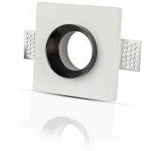 V-tac - Support de spot led carré GU10 et GU5.3 (MR16) Corps en plâtre blanc et métal noir