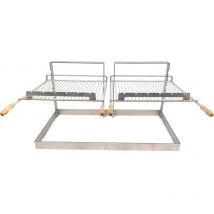 Hamea Home - Barbecue encastrable Grille et support Vesta pour cheminée ou barbecue Grand Modèle Double