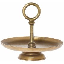 Support à gâteaux Or patiné – Plateau – Hauteur 31 cm – Diamètre 34 cm – Métal – RIVERDALE