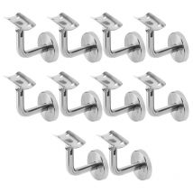 Support Main Courante 10 Pièces Inox 304 pour Rampe Escalier Support Mural Rampe Bois Argent