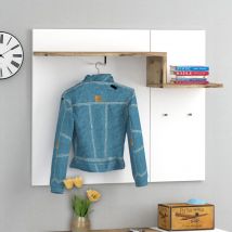 Web Furniture - Porte-manteau d'entrée design moderne 2 Crochets Zet Cilan Acero