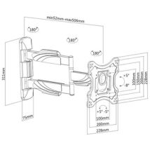 Support orientable TV 23-42 pouces – Capacité 35 kg – Inclinaison +5/-8° – Orientation 180° – MB Geroa