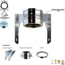 Support mural inox pour conduit double paroi isolé Ediliso25 Edilinox Diamètre 150