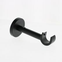Support Mural pour barre 20mm - Retour de 10cm - Noir Mat - Boulet