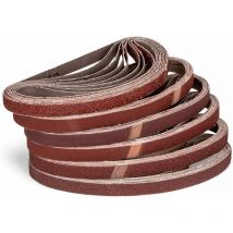 Lot de 120 bandes abrasives en tissu - 13 x 457 mm (P80)
