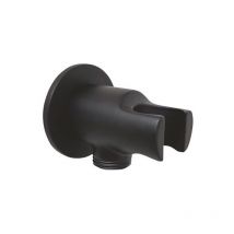 Somatherm - Support mural rond laiton à encastrer noir mat