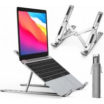 Ahlsen - Sollbry Support pour ordinateur portable, support pliable pour ordinateur portable, 6 angles réglables, support en aluminium ventilé