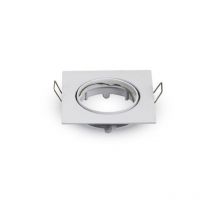 Support orientable pour spots led GU10 encastrables carre's blancs pour plaque de platre carre'e
