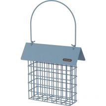 Support Pain De Graisse En Métal Avec Toit Bleu Orage Pour Oiseaux Zolux