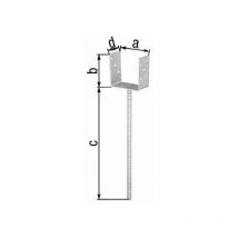 Support poteau ETA-10/0210 101x100x400x60mm TZN m.ext.langem Betonanker GAH