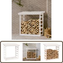 Vidaxl - Support pour bois de chauffage Blanc 108x64,5x110cm Bois de pin - Support à Bûches - Stockage Bois - Abri à Bûches - Rangement Cheminée