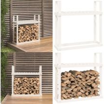Vidaxl - Support pour bois de chauffage Blanc 110x35x108,5cm Bois de pin - support de bois de chauffage - supports de bois de chauffage - Home &