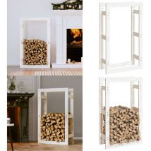 Support pour bois de chauffage Blanc 60x25x100 cm Bois de pin - support de bois de chauffage - supports de bois de chauffage - Home & Living