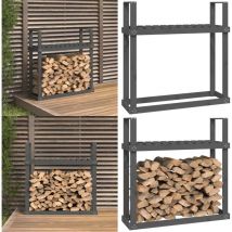 Vidaxl - Support pour bois de chauffage Gris 110x35x108,5 cm Bois de pin - support de bois de chauffage - supports de bois de chauffage - Home &