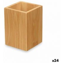 Berilo - Porte-brosse à dents de bambou naturel plastique 6,8 x 9,7 x 6,8 cm (24 pièces)