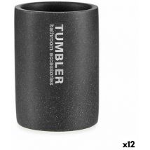 Porte-brosse à dents gobelet gris en résine 7,5 x 10,2 x 7,5 cm (12 pièces)