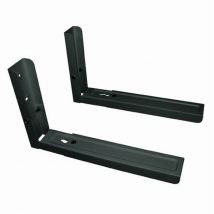 Tm Electron - tm Support mural pour micro-ondes Electron, rails extensibles de 33cm à 48cm, jusqu'à 35kg, en acier, couleur noire