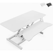Office24 - Support pour moniteur pc de bureau réglable en hauteur Jallo xl - Blanc